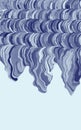 Volumetric striped waves wriggle Blue monochrome Royalty Free Stock Photo