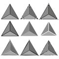 Volumetric triangles in hipster style. Diamond triangle shape. Geometric shape. Vector illustration.