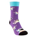 Voluminous lilac fashion socks, on a white background