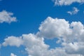 Voluminous white cloudscape on vivid blue sky Royalty Free Stock Photo