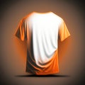 voluminous white T-shirt, oversized, on a light background, orange backlight