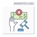 Voluntary bankruptcy color icon