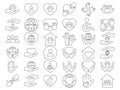 Voluntary, charity, donation set icons.