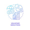Voluntary deductions blue gradient concept icon Royalty Free Stock Photo