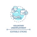 Voluntary unemployment turquoise concept icon