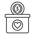Volunteer care box icon outline vector. Child support