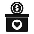 Volunteer care box icon simple vector. Child support