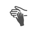 Volunteer care icon. Helping hand sign. Vector