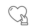 Volunteer care line icon. Helping hand sign. Vector Royalty Free Stock Photo