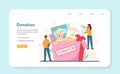 Volunteer donation web banner or landing page. Charity