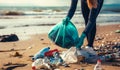 Volunteer Efforts in Ocean Beach Cleanup. Generative ai