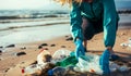 Volunteer Efforts in Ocean Beach Cleanup. Generative ai