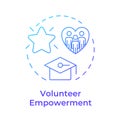 Volunteer empowerment blue gradient concept icon Royalty Free Stock Photo