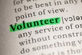 Definition of the word Volunteer