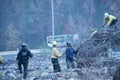The Volunteer Firefighters helping to clean up after the forest fires