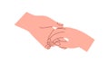 Volunteer giving, lending hand, reaching out for help. Taking care, support, assistance concept. Supportive touch with