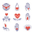 Volunteer icons vector set.