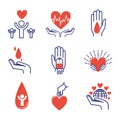 Volunteer icons vector set.