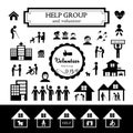 Volunteer for non profit social service symbol Royalty Free Stock Photo