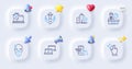 Volunteer, Outsource work and Apartment insurance line icons. For web app, printing. Vector