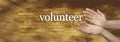 Volunteer Request Word Cloud Banner Royalty Free Stock Photo
