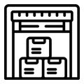 Volunteer warehouse icon outline vector. Aid care