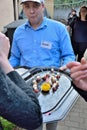 Volunteer at work at the opening of a social restaurant