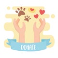 Volunteering, help charity hands love animals