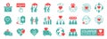 Volunteering icon set. Solid icons vector collection.