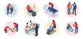 Volunteering Isometric Set