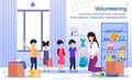 Volunteering in Orphanage Flat Vector Banner