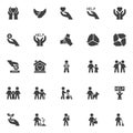 Volunteering vector icons set