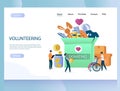 Volunteering vector website landing page design template