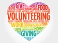 Volunteering word cloud Royalty Free Stock Photo