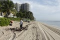 Volunteers Cleaning Up at the Coastal Cleanup