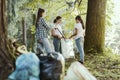 Volunteers cleaning up the forest