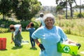 Volunteers collecting rubbish and recycling