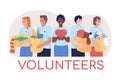 Volunteers 2D vector isolated illustration