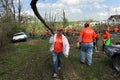 Volunteers Help Clean Up After Tornadoes Royalty Free Stock Photo