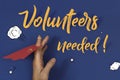 Volunteers needed poster advertisement mockup Royalty Free Stock Photo