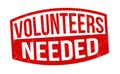 Volunteers needed sign or stamp