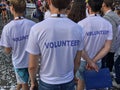 Volunteers overseeing marathon Royalty Free Stock Photo