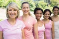 Volunteers participating in breast cancer awareness Royalty Free Stock Photo