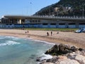 Volunteers remove oil products from a polluted beach and sea in Haifa, Israel.