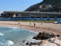 Volunteers remove oil products from a polluted beach and sea in Haifa, Israel.