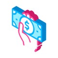 Volunteers Support Money isometric icon vector illustration