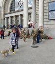 Volunteers who arrived from abroad in the foreign legion of Ukraine at the railway station in the city of Dnipro