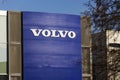 Volvo car logo in front of dealership building on February 25, 2017 in Prague, Czech republic Royalty Free Stock Photo