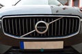 Volvo logo, luxury car in Istanbul city, May 11 2023 Istanbul Pendik Turkey used car market