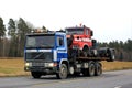 Volvo F10 Transports another Classic Volvo Truck